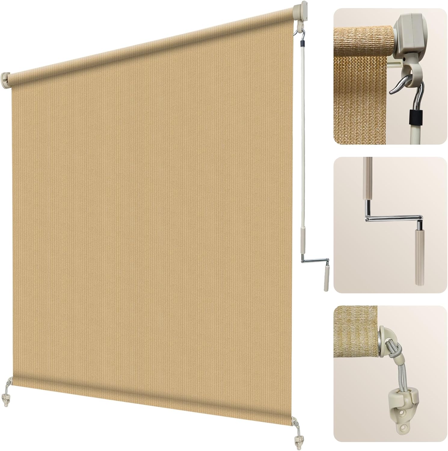 Linen Roller Blind - 야외 롤러 쉐이드 8피트(너비) x 6피트(높이),