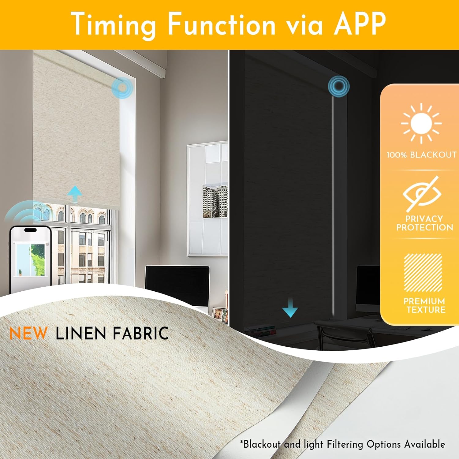 2026년 신제품 핫세일 블랙아웃 린넨 패브릭 투야 앱 - Linen Roller Blind 리뷰 및 가격