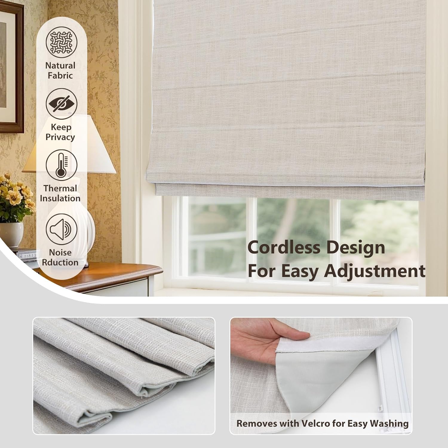고급 고품질 설치 간편 무선 스프링 제어 로만 블라인드 - Linen Roller Blind 리뷰 및 가격