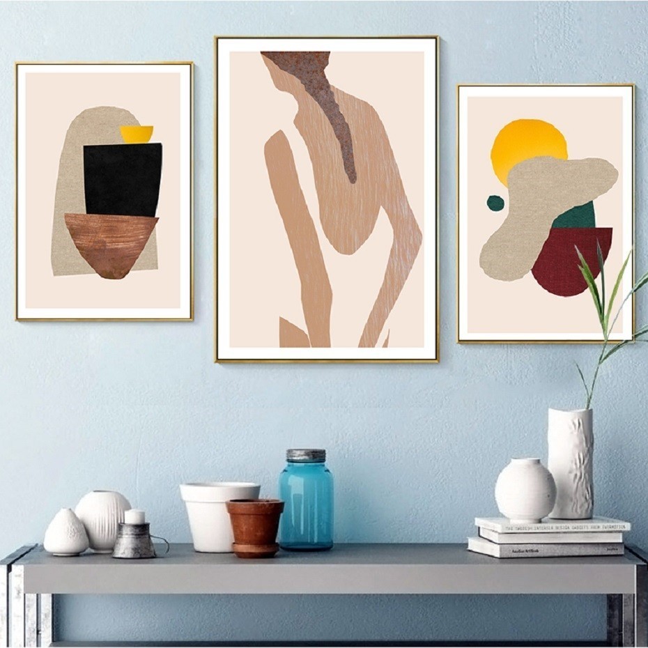 추상 스칸디나비아 포스터 인쇄 기하학적 캔버스 회화 벽 - Interior Design York 리뷰 및 가격