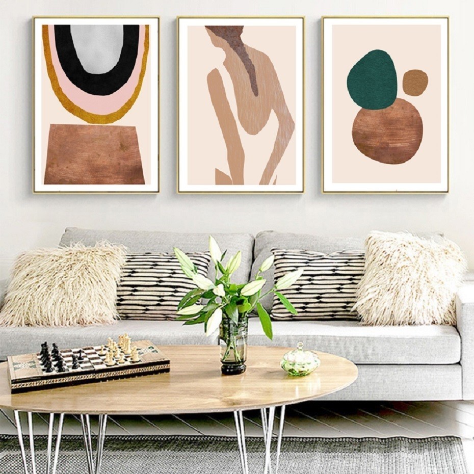추상 스칸디나비아 포스터 인쇄 기하학적 캔버스 회화 벽 - Interior Design York 리뷰 및 가격